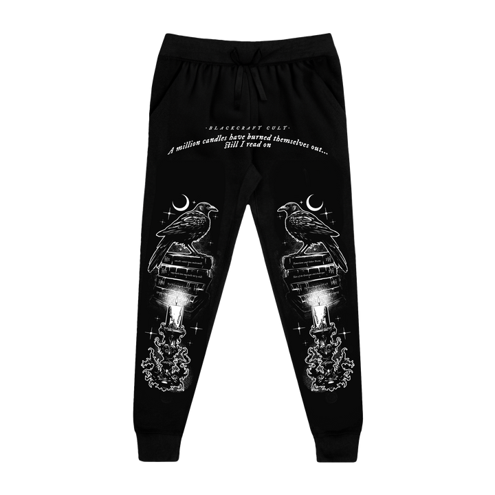 Classic fit black joggers with custom Blackcraft artwork along the front of each leg.