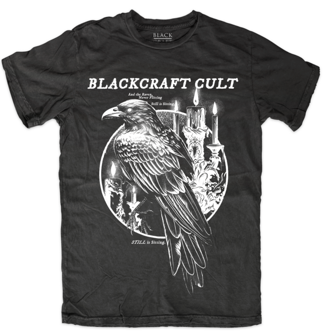 A classic black cotton tee shirt with custom Blackcraft artwork on the front. 