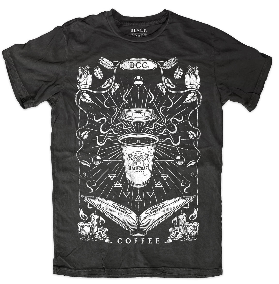 A classic black cotton tee shirt with custom Blackcraft artwork on the front. 