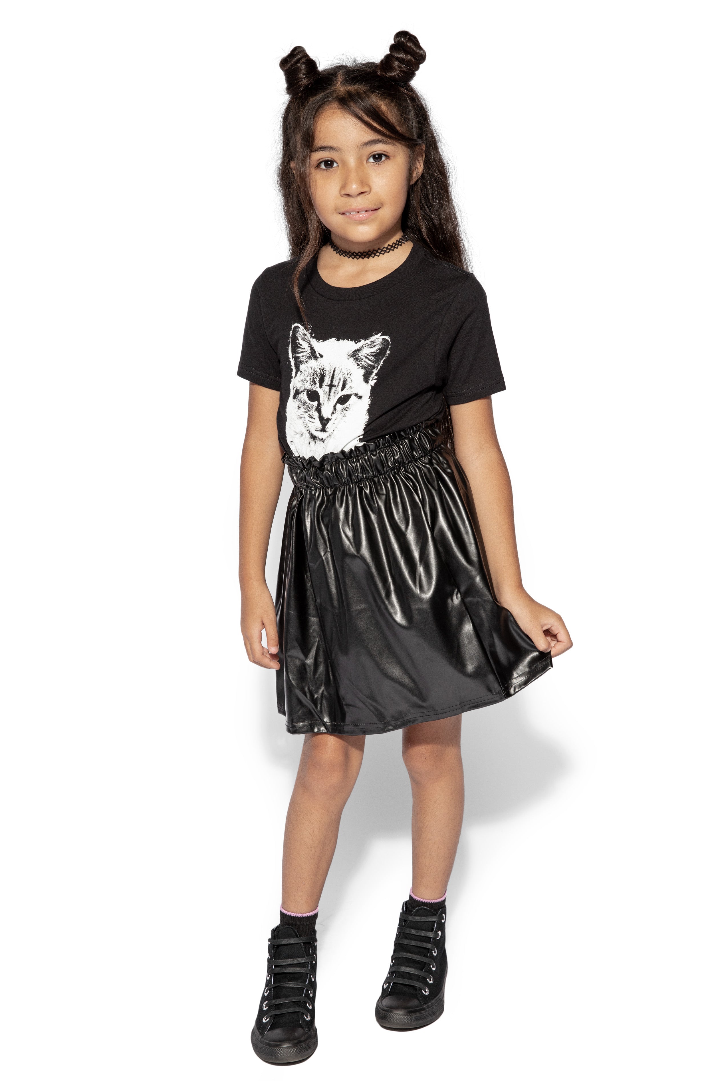 Black Faux Leather - Kids Skirt – Blackcraft Cult