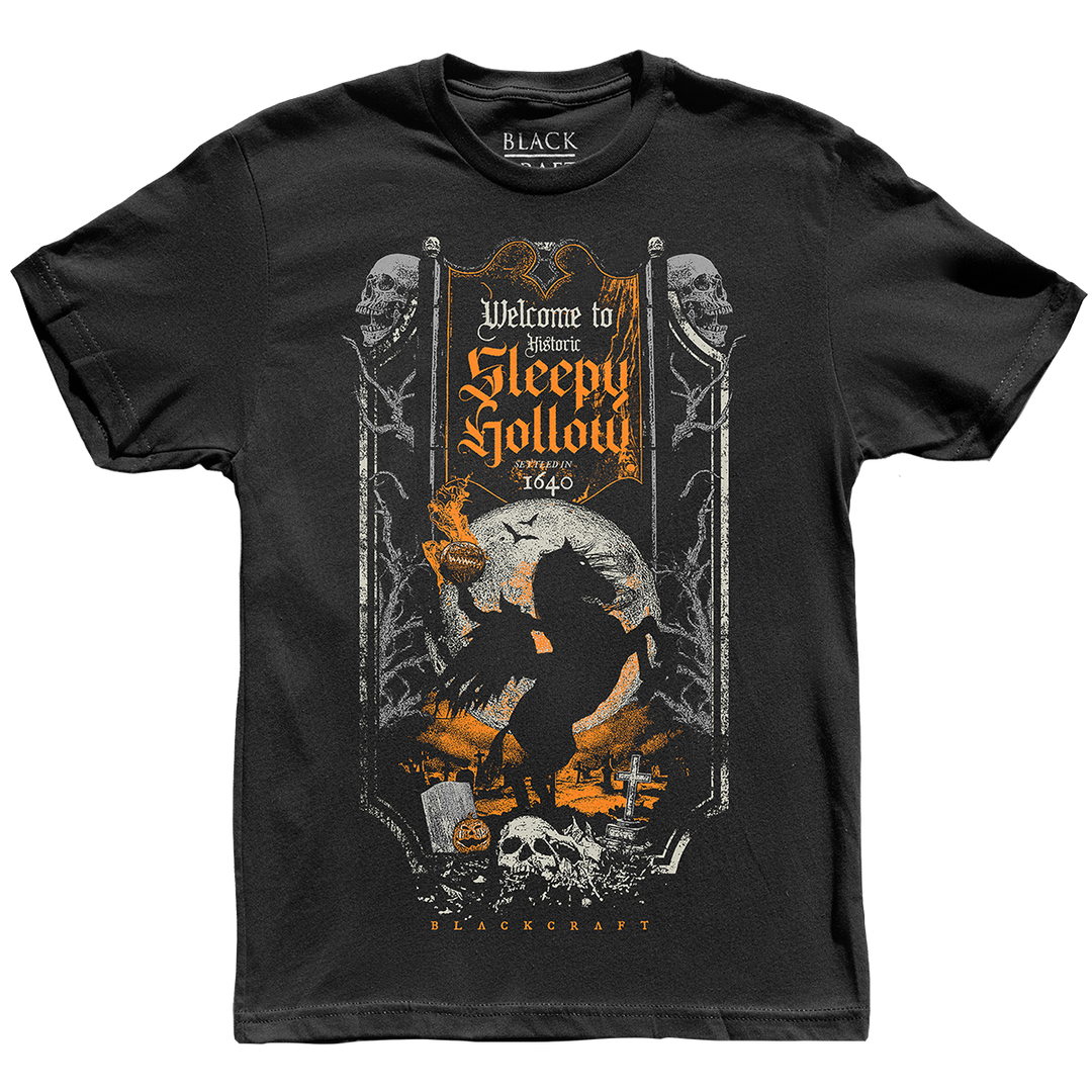 A classic black cotton tee with custom Blackcraft artwork on the front and back.