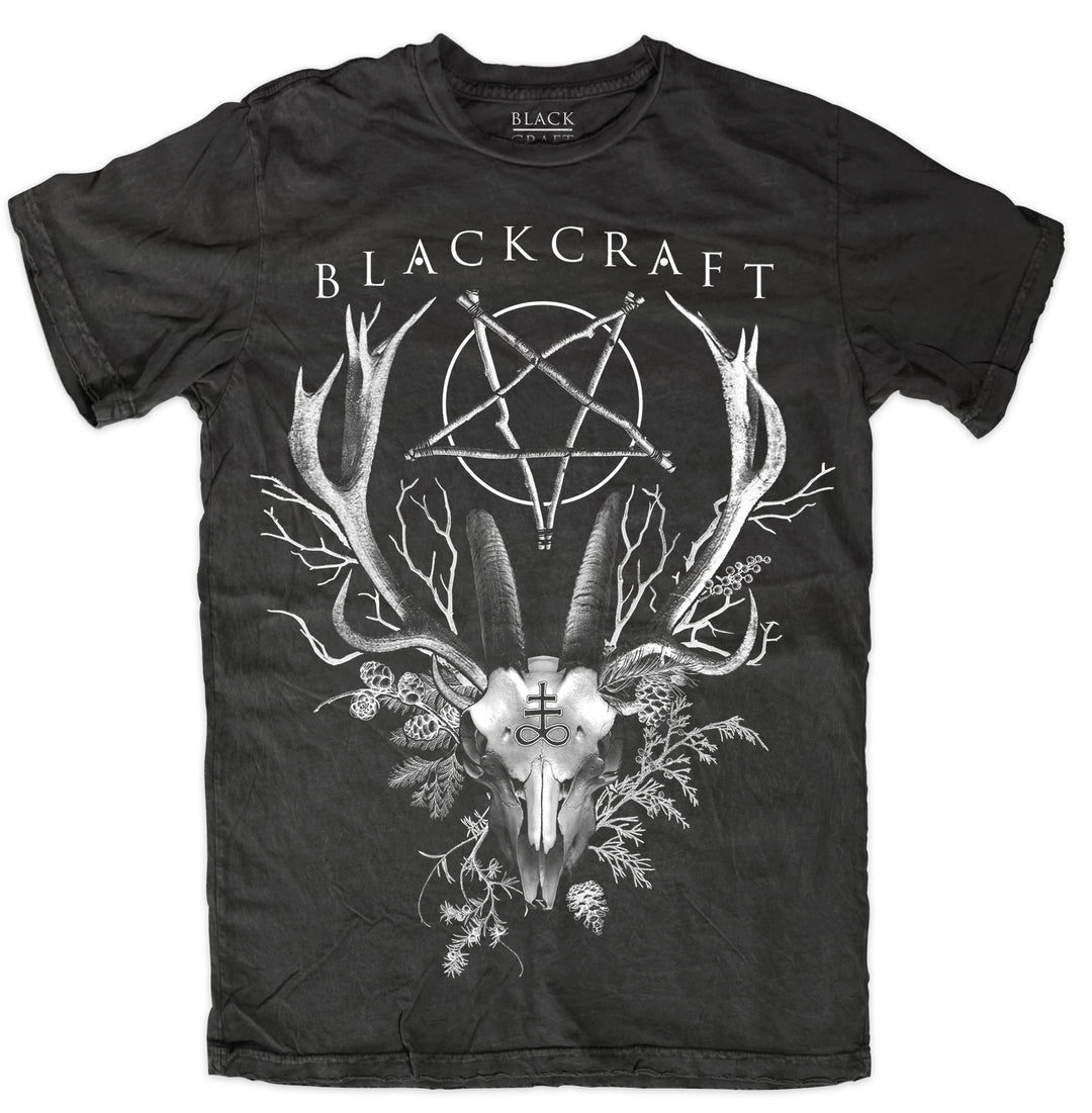 A classic black cotton tee with custom Blackcraft artwork on the front.